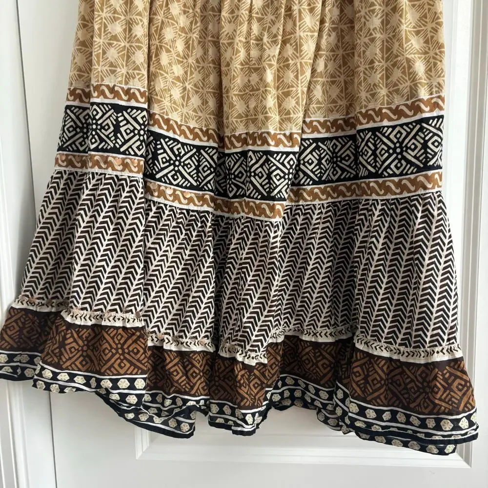 White Stag Boho Tiered Maxi Skirt Brown Festival Hippie Gypsy Cottagecore Size L - Picture 5 of 16